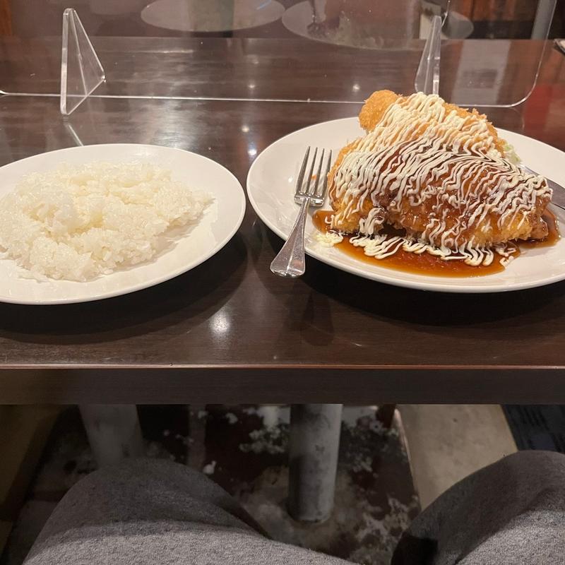 スーパージャンボチキンカツ定食照りマヨ味(ハロー自家焙煎コーヒー 唐原店 （hello coffee）)