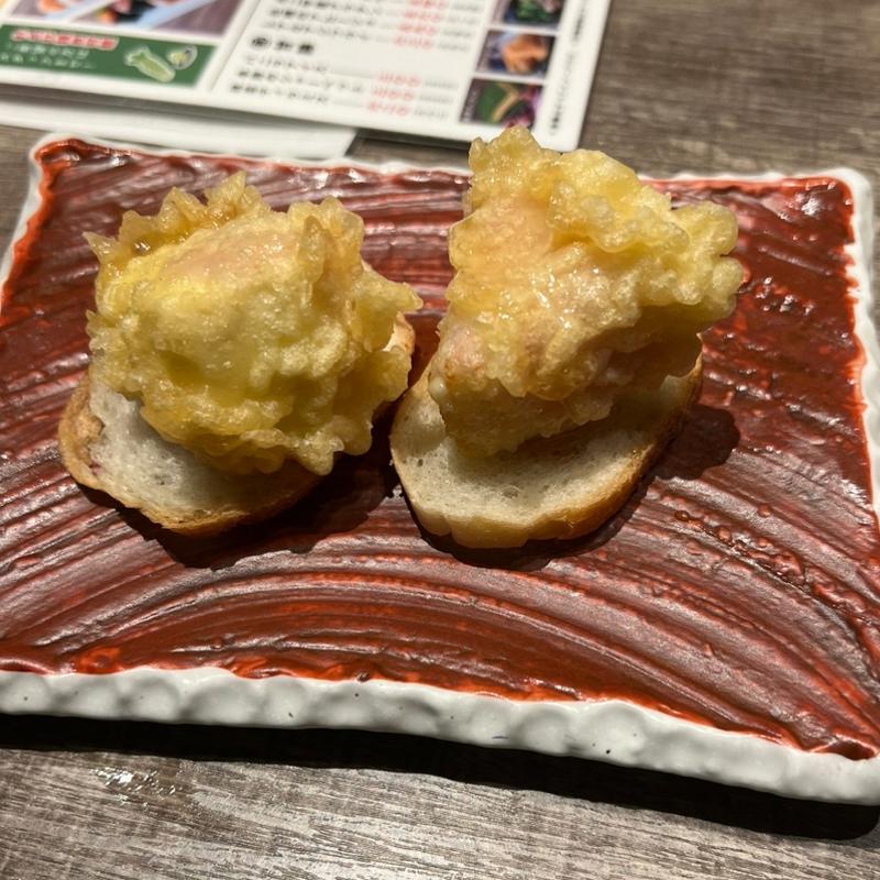 カマンベールチーズ天(天ぷらと寿司酒場 新天家-しんてんち- 長岡店)