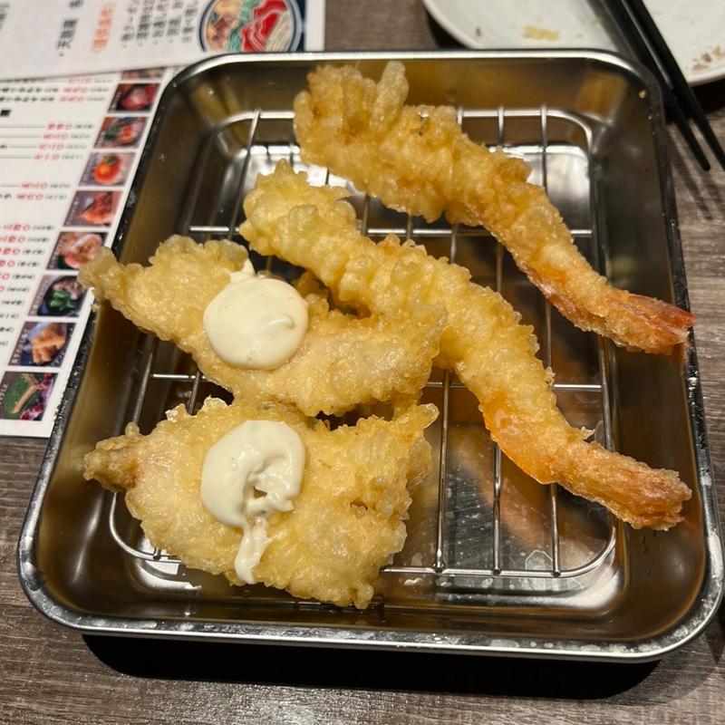 とり天　大海老天(天ぷらと寿司酒場 新天家-しんてんち- 長岡店)