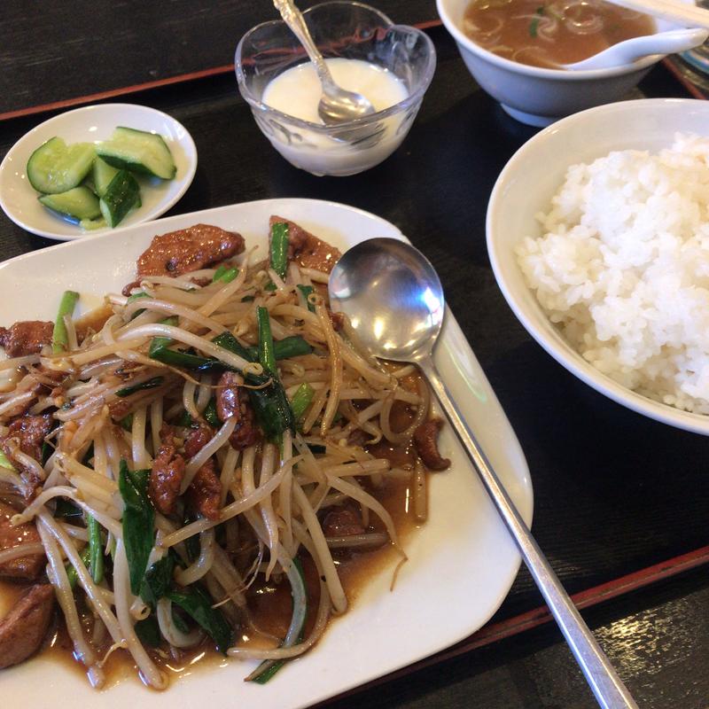 豚レバーとニラ炒め(梅林園)