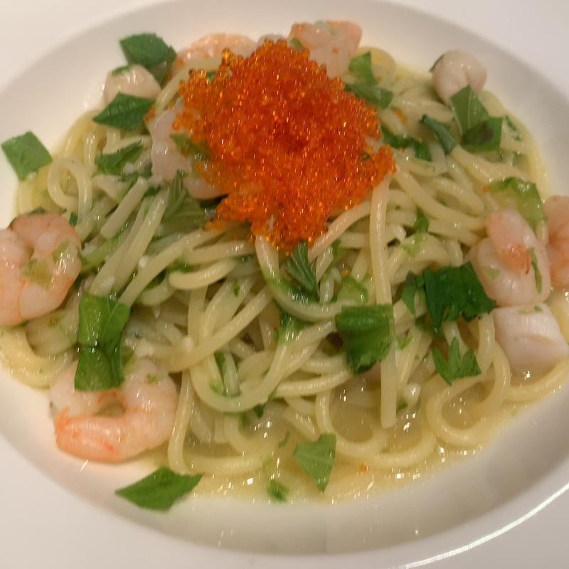 エビと小柱の生のりバター醤油(クラブハウス エニ)