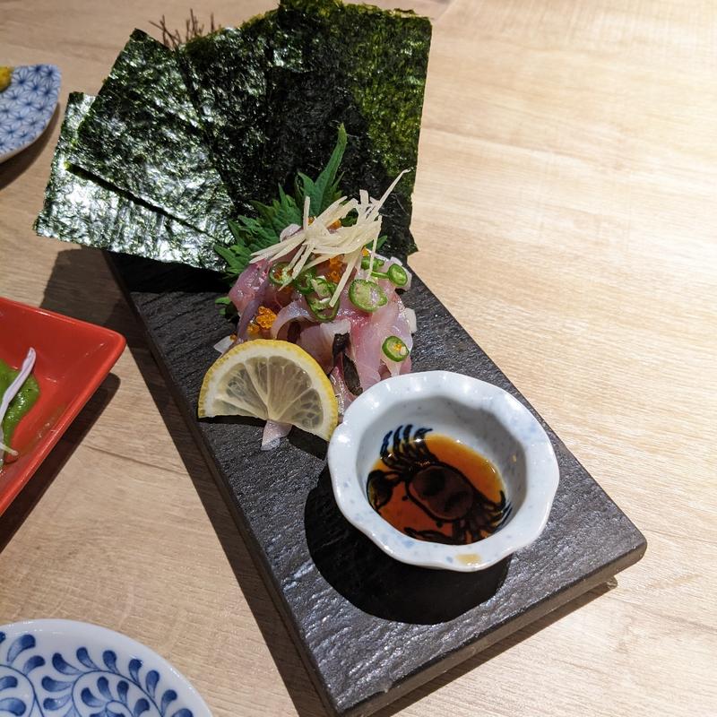 アジと青唐辛子のたたき(鮨とおでん ＆ 新川店)