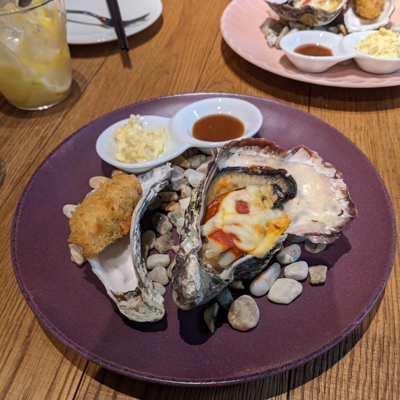 牡蠣フライ&調理牡蠣(月島オイスター俱楽部)