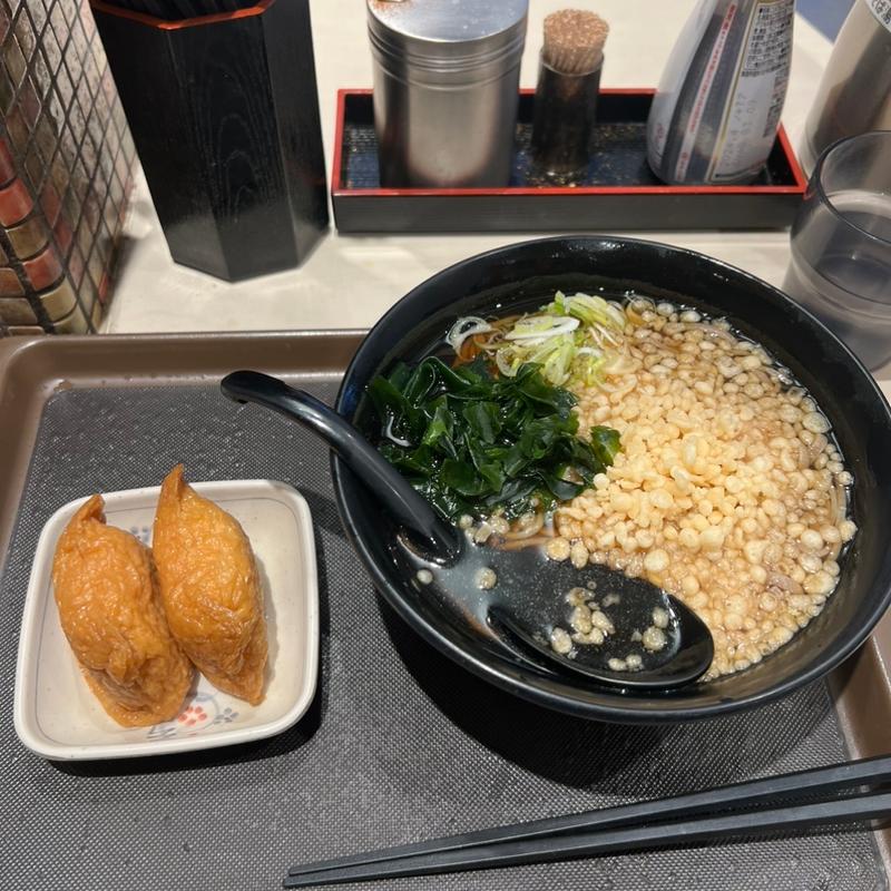 たぬきそば、いなり(名代 富士そば 学芸大学駅前店)