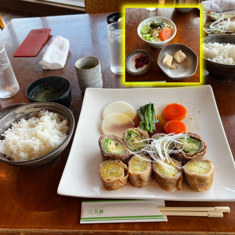 江連さん肉巻き定食(ヴィレッジハウス佳林)