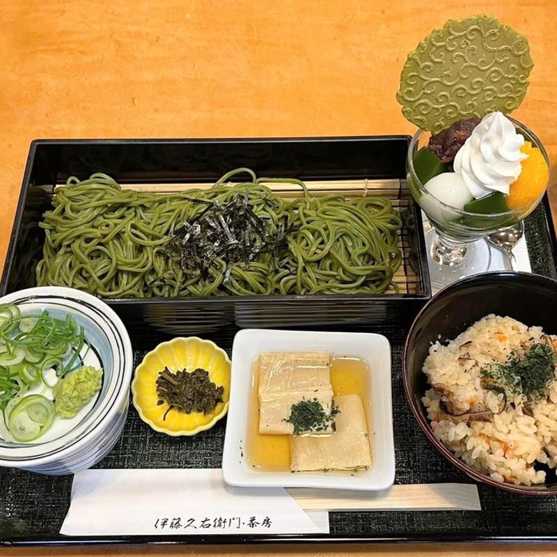 茶そば パフェセット(伊藤久右衛門)