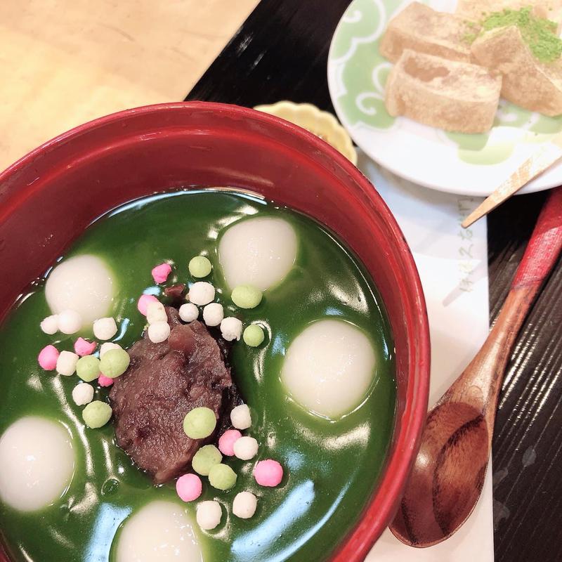 抹茶葛湯 わらび餅(伊藤久右衛門)