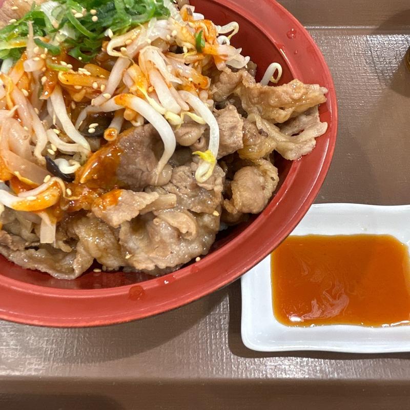 麻辣もやし牛カルビ丼並盛(すき家 梅田東店 )