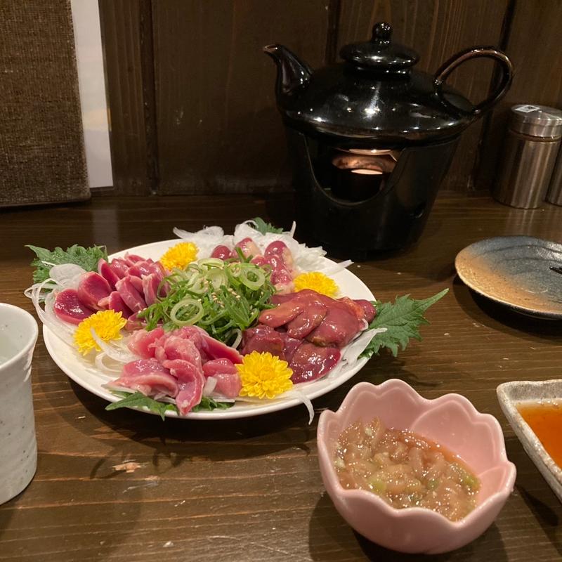 馬刺し4種盛り(串焼き うどの)