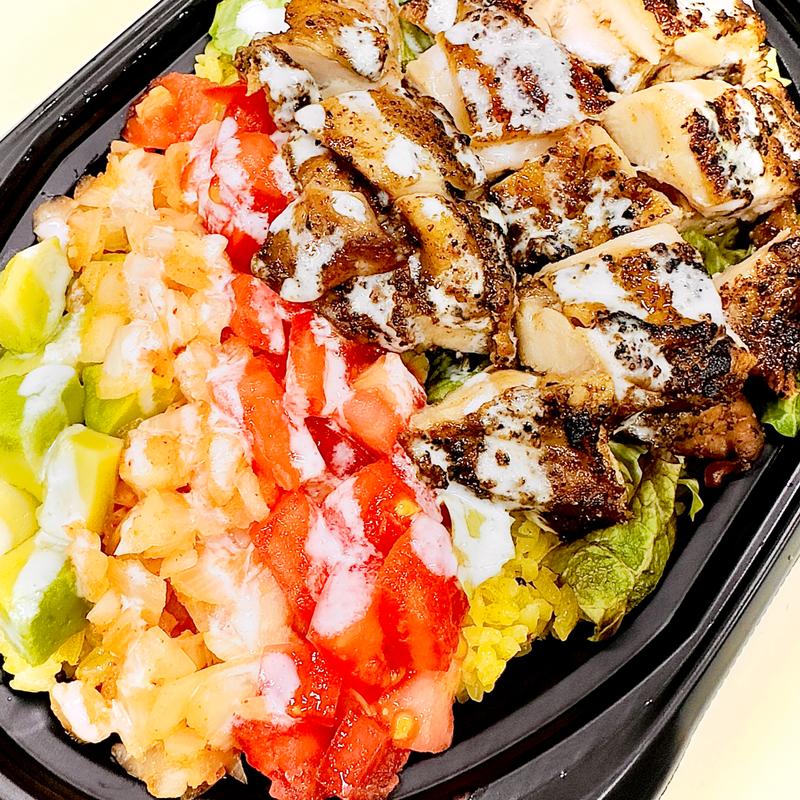 ジャークチキンオーバーライスMサイズ/ホットチリ&ヨーグルト(ヘルシー＆パワーサラダ サラダ大学 住吉校)