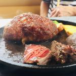 ハンバーグ&牛サガリステーキ定食