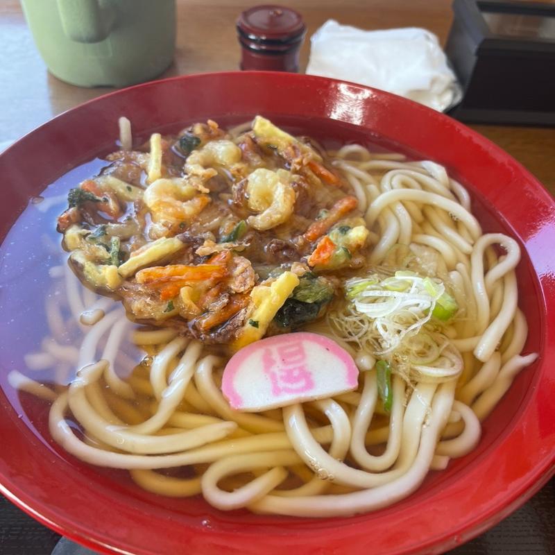 かき揚げうどん(得得 穂高柏原西店)