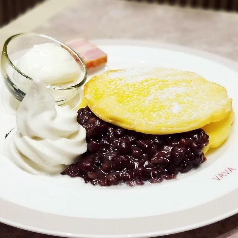 あずき&ソフトクリーム(パンケーキ cafe VAVA 日本橋)