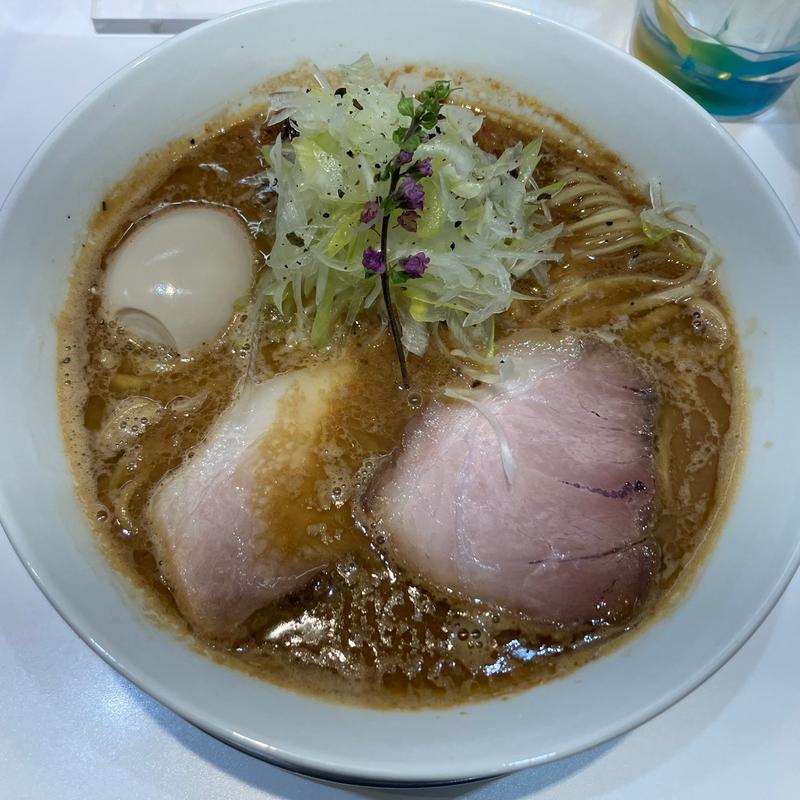 春の味噌ラーメン春一番+味玉アローカナ(上方レインボー)
