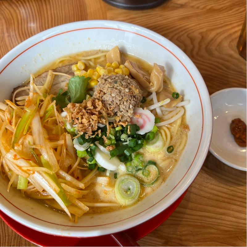 ネギ味噌豚骨そば(鶏煮干しそば きんぼし)