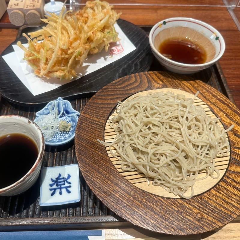 桜エビと玉葱のかきあげそば(そばやし)