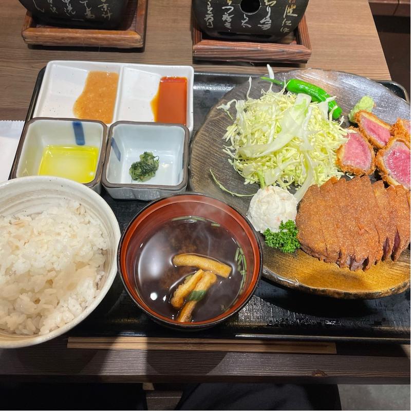 牛カツ+牛タンカツミックス(牛かつもと村 ルクア店)