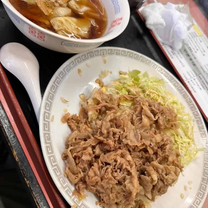 焼肉チャーハン+半ワンタン(白龍)