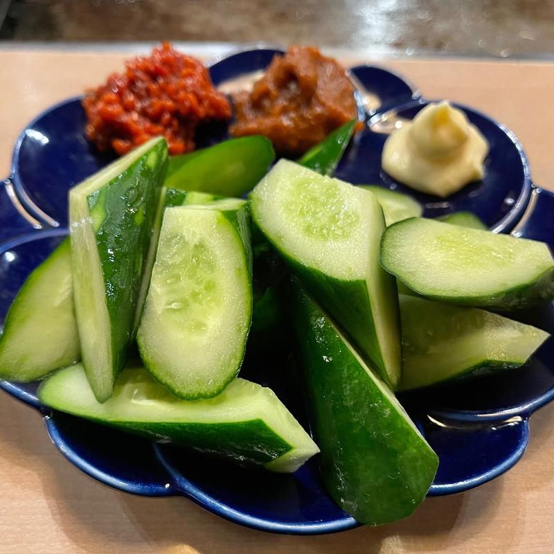 もろキュウ(もんじゃ 鉄板焼 えびすや)