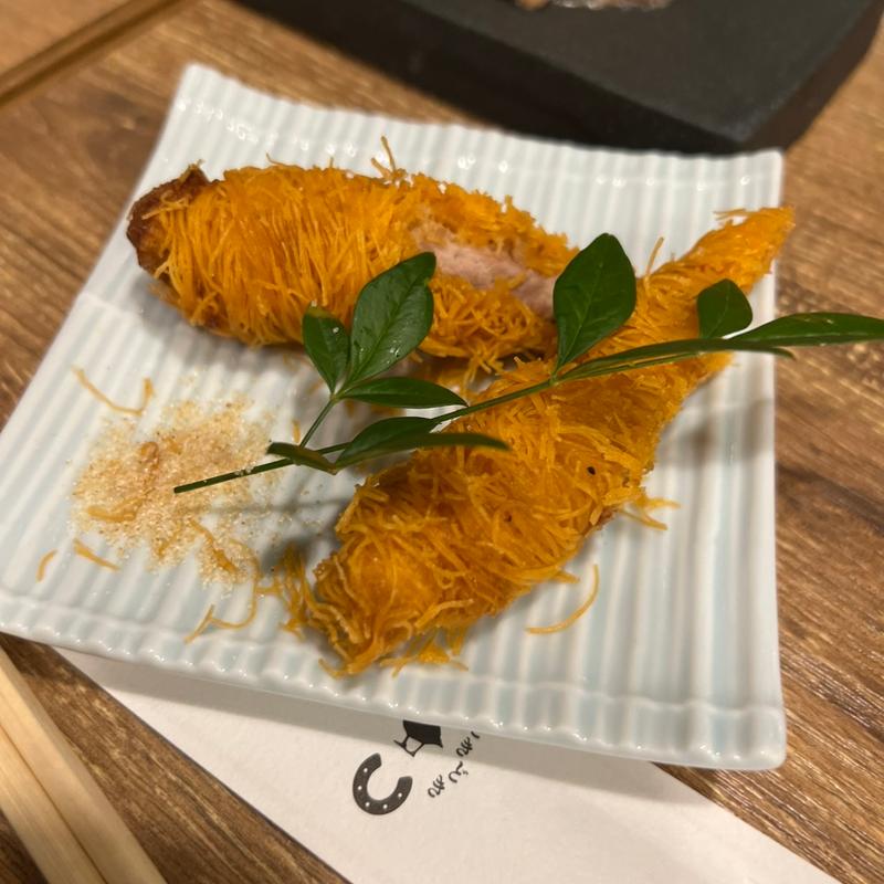 鴨ささみの包み揚げ 柚子塩(鴨ときどき馬 浜松町本店)