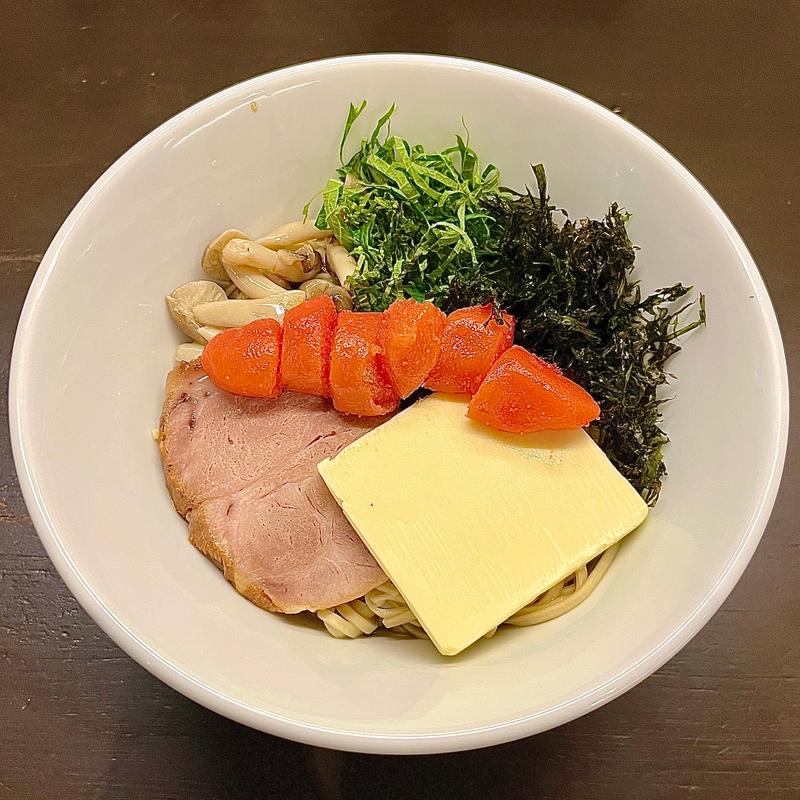 めんたいこまぜそば足跡風(博多とんこつ 豚の足跡)