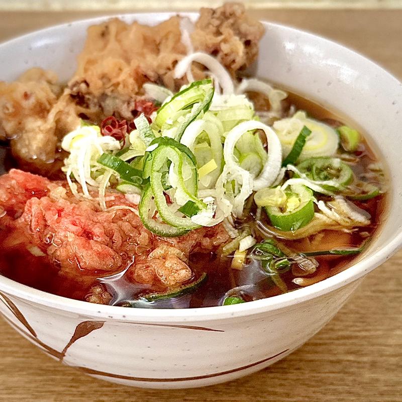 ジャンボゲソ天+ハーフ生姜(一由そば )