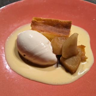 チーズケーキ、リンゴ