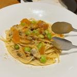 カラスミとアサリ、枝豆のスパゲッティ