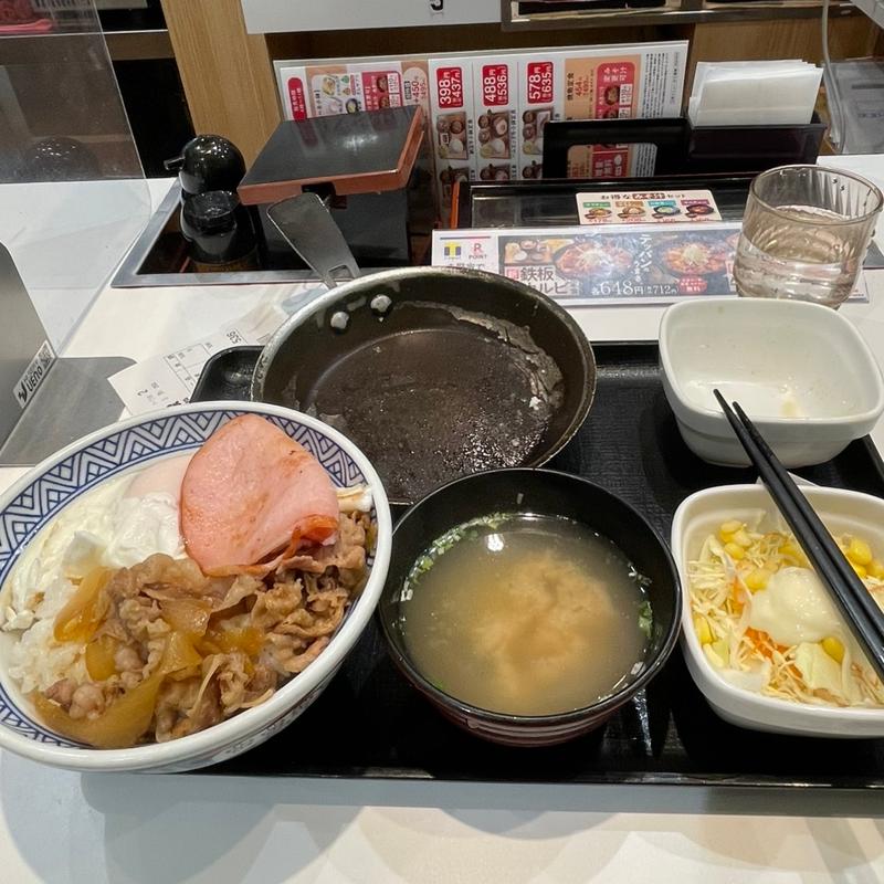 ハムエッグ牛小鉢(吉野家 京成船橋店)