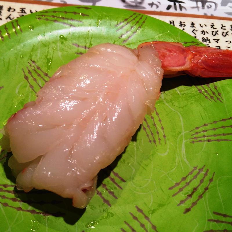 赤海老昆布〆(回転寿司根室花まる JRタワーステラプレイス店)