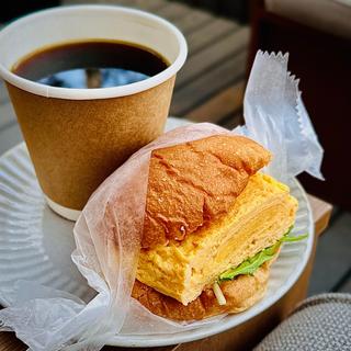 厚焼き玉子サンド+砂町ブレンド珈琲