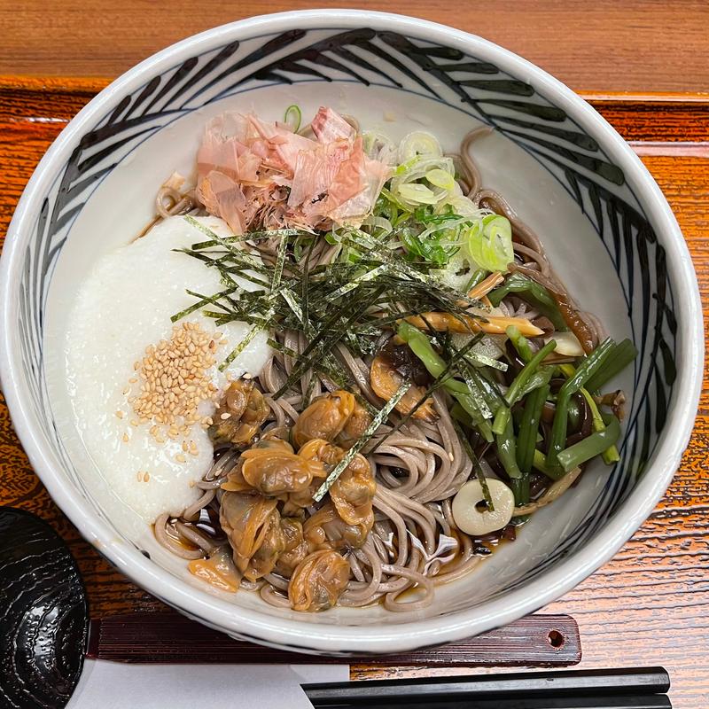 冷しあさり山菜とろろそば(おらが蕎麦 名古屋栄ガスビル店)