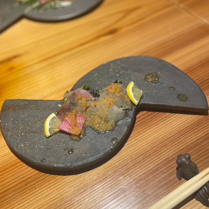 本日のカルパッチョ伊勢海老出汁アンチョビドレッシング(眞か　SHINKA)