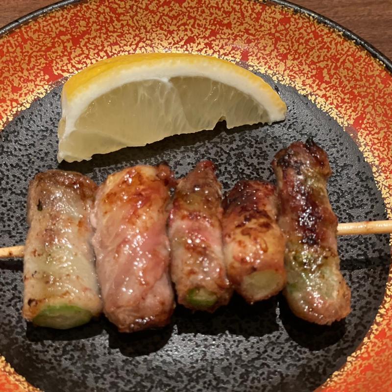 アスパラ巻き(炭火串焼 鳥穂)