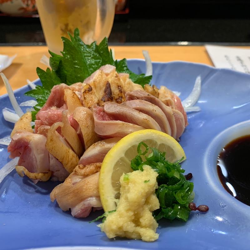 地鶏の刺身(天文館 吾愛人 本店)