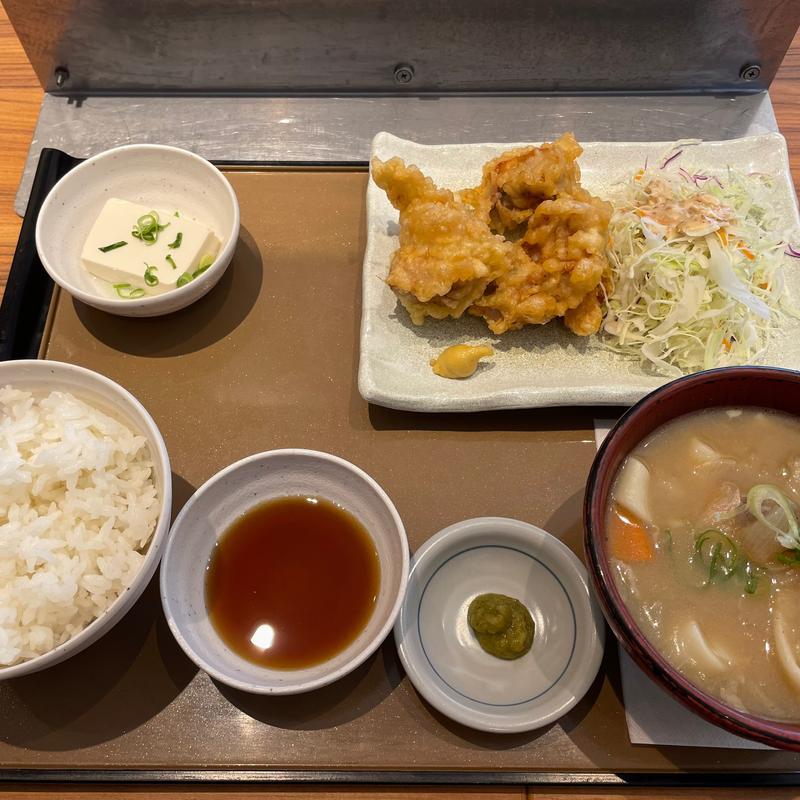 とり天とだんご汁の定食(やよい軒 飯塚店)