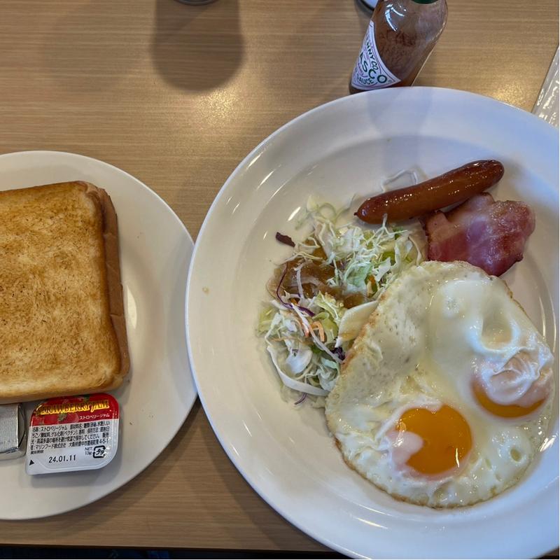 目玉焼き＆ベーコンソーセージセット(ガスト 渋川店 )