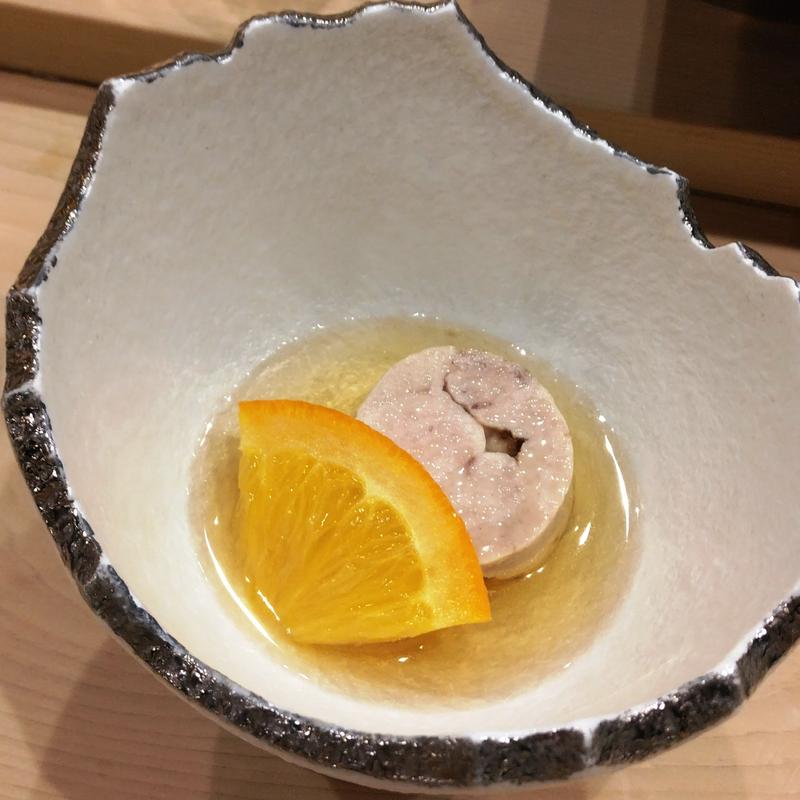 鮟肝のオレンジ煮(鮨一也)