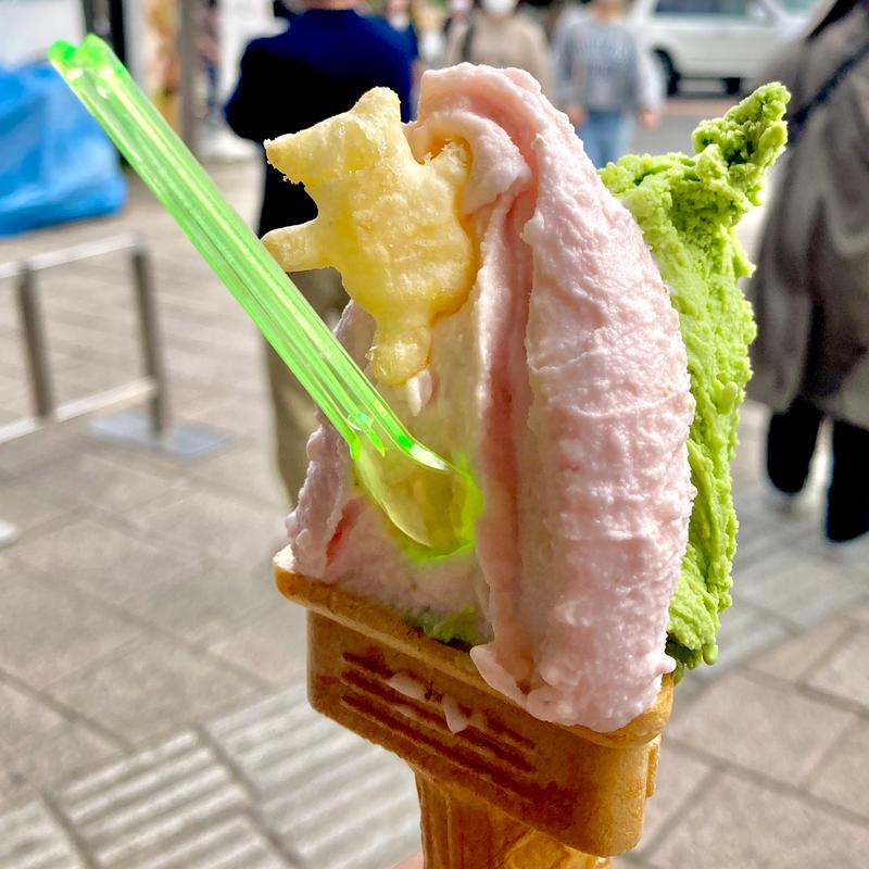 抹茶浮島+さくら餅(新八茶屋 （しんぱちちゃや）)