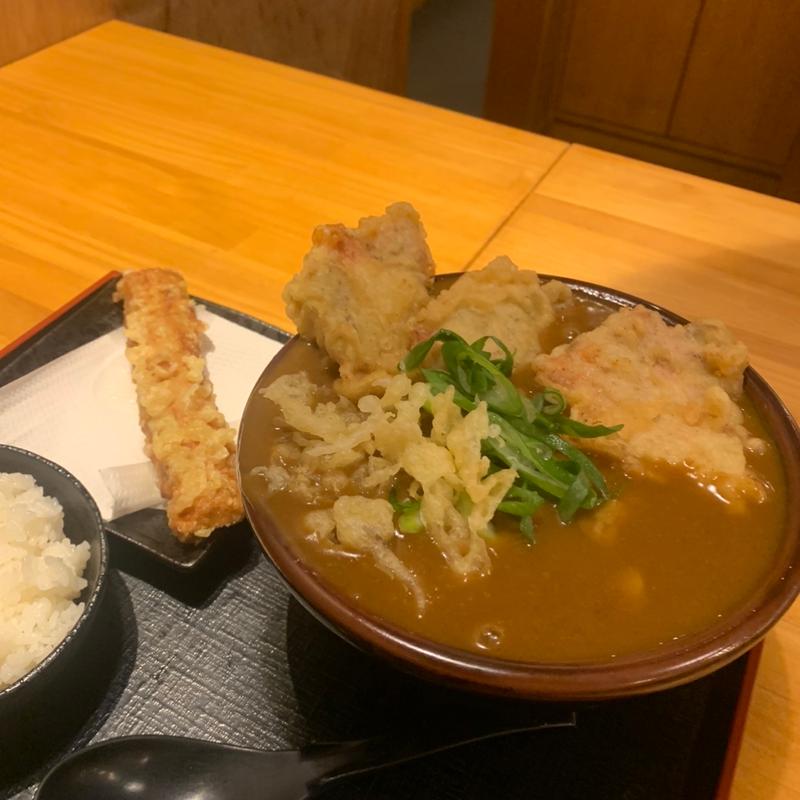 とり天カレーうどん(つくもうどん 天神橋店)