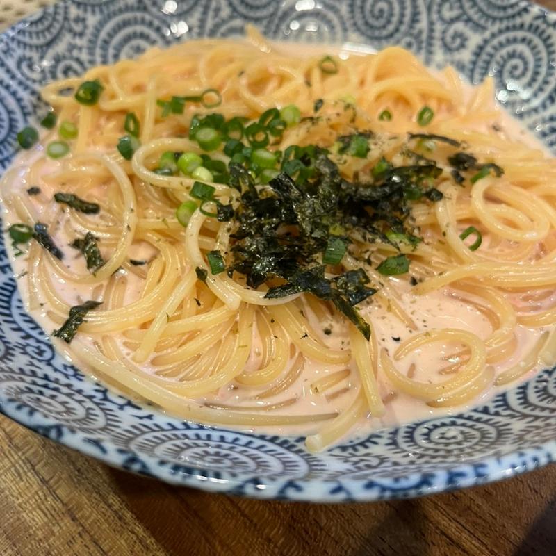 明太クリームパスタ(居酒屋まめぞ)