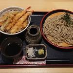 ミニ海老天丼とざる蕎麦のセット