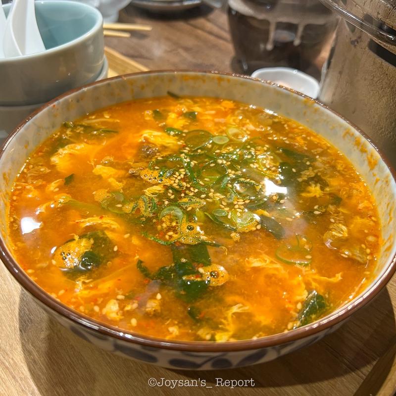 ユッケジャンスープ(肉のよいち 日進梅森店)