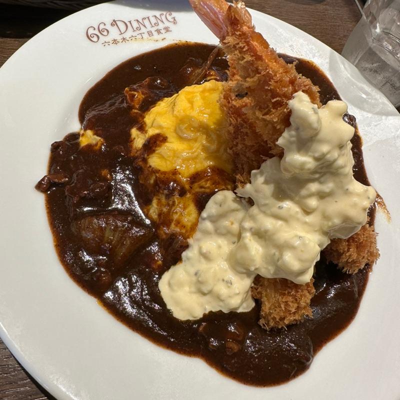 花咲オムライス〜海老フライのせ〜(66DINING 六本木六丁目食堂 池袋東武店)