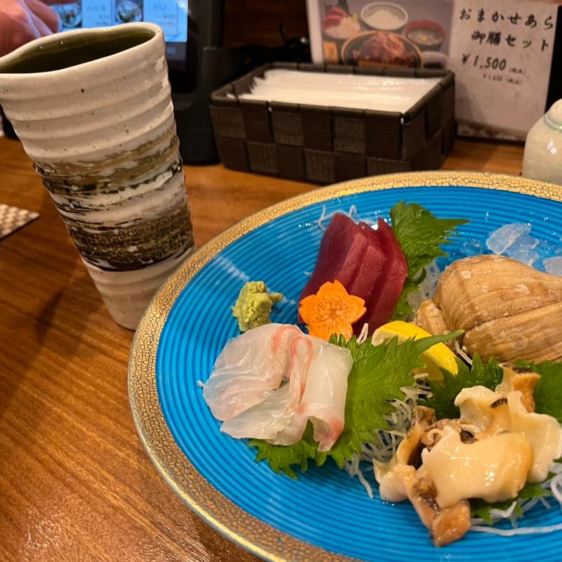 おまかせお造り三点盛(漁師料理 かさい)