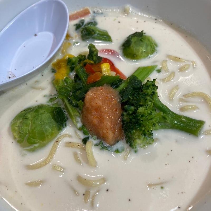 春野菜のクリームちゃんぽん明太子添え(リンガーハット ココリア多摩センター店)