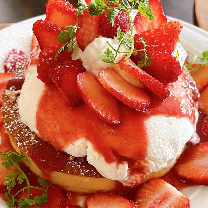 いちごとクレームダンジュのパンケーキ(アクイーユ 横浜店)