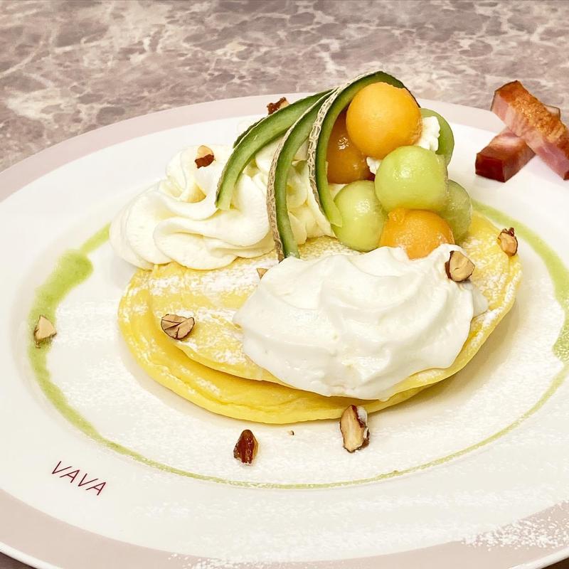 完熟WメロンのVAVAパンケーキ(パンケーキ cafe VAVA 日本橋)