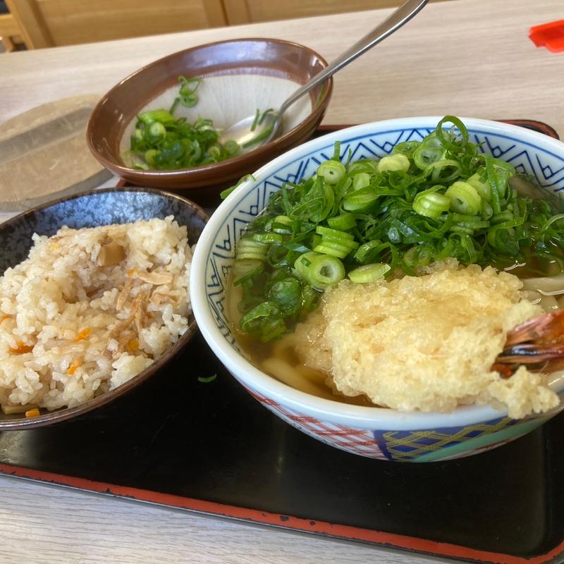 平日サービス天ぷらうどん炊き込みご飯(どんどん 植松店 )
