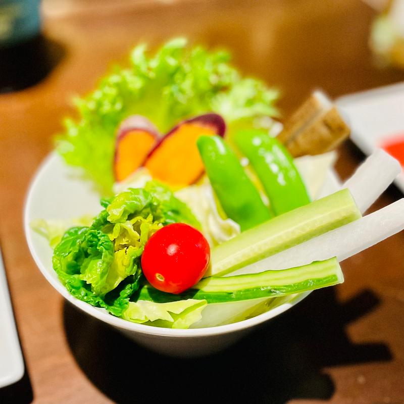 季節の串カツ10本コース　サラダ(串カツとワインの店 燈（Tou）)